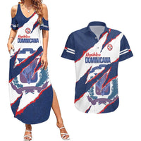 Custom Dominican Republic Football Couples Matching Summer Maxi Dress and Hawaiian Shirt Los Quisqueyanos Crack Style