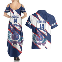 Custom Dominican Republic Football Couples Matching Summer Maxi Dress and Hawaiian Shirt Los Quisqueyanos Crack Style