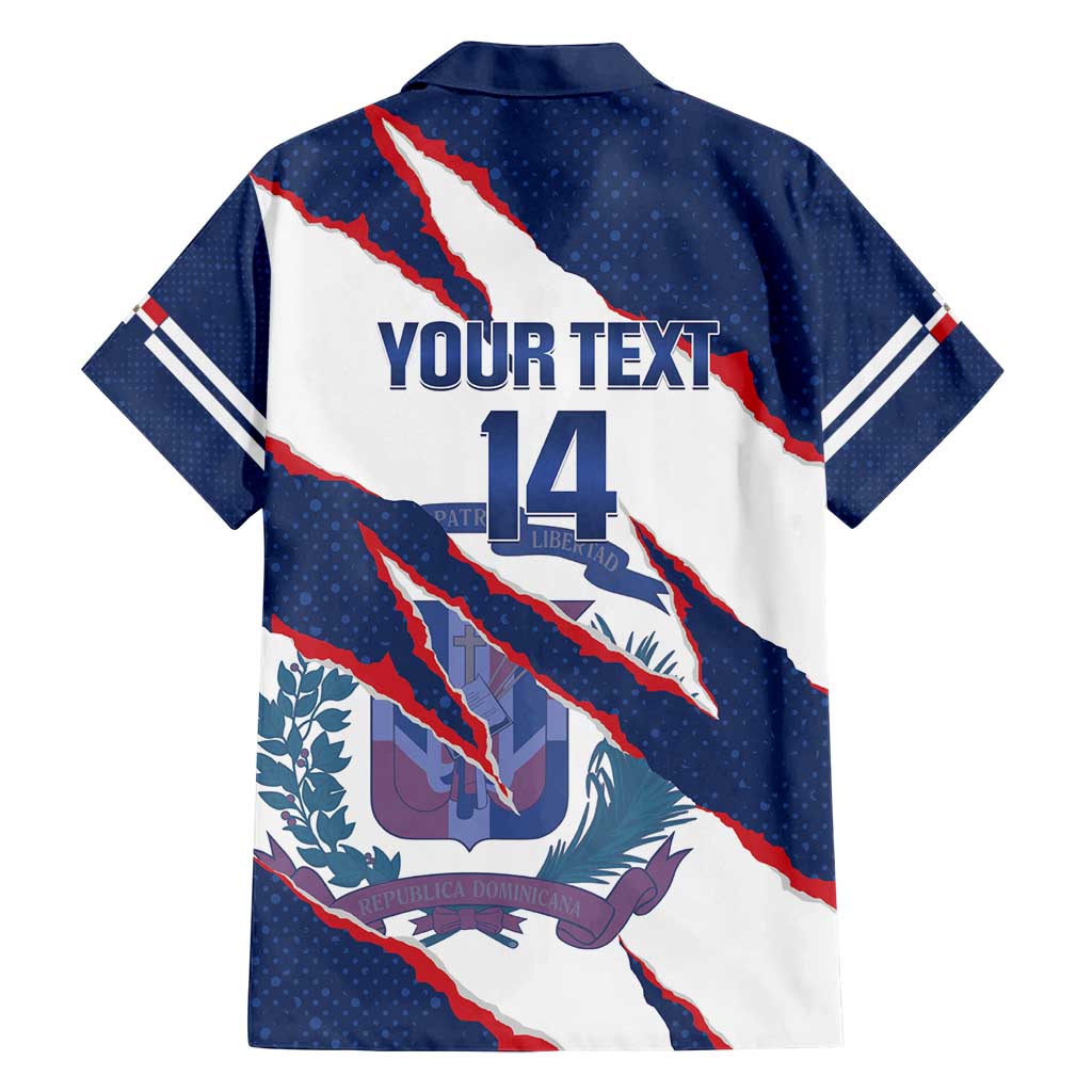 Custom Dominican Republic Football Family Matching Long Sleeve Bodycon Dress and Hawaiian Shirt Los Quisqueyanos Crack Style