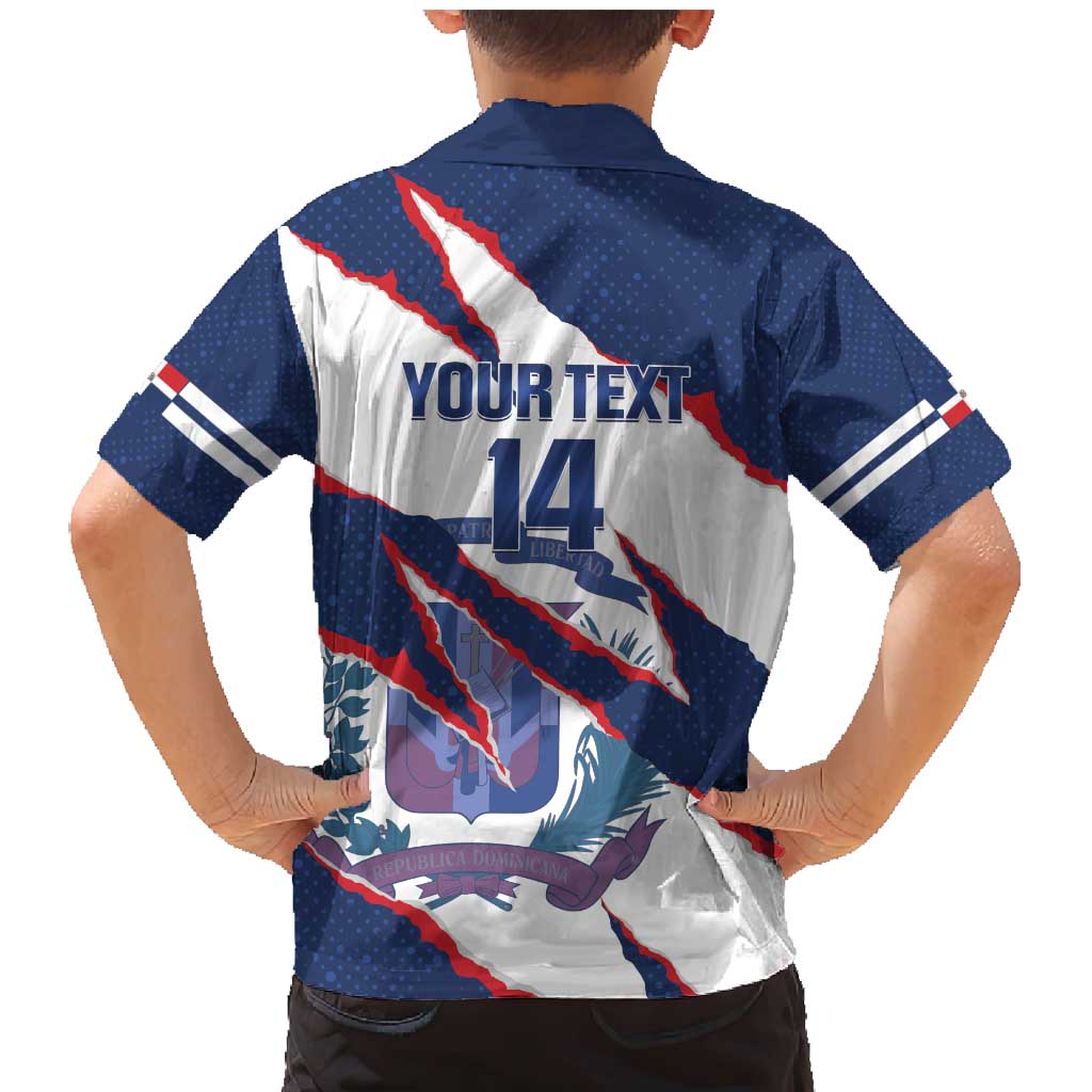 Custom Dominican Republic Football Family Matching Mermaid Dress and Hawaiian Shirt Los Quisqueyanos Crack Style