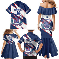 Custom Dominican Republic Football Family Matching Mermaid Dress and Hawaiian Shirt Los Quisqueyanos Crack Style