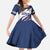 Custom Dominican Republic Football Family Matching Off The Shoulder Long Sleeve Dress and Hawaiian Shirt Los Quisqueyanos Crack Style
