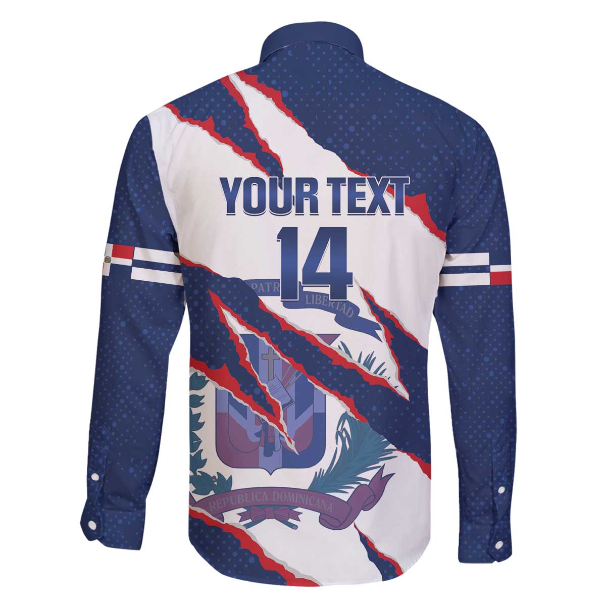 Custom Dominican Republic Football Family Matching Off The Shoulder Long Sleeve Dress and Hawaiian Shirt Los Quisqueyanos Crack Style