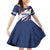 Custom Dominican Republic Football Family Matching Off Shoulder Short Dress and Hawaiian Shirt Los Quisqueyanos Crack Style
