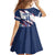 Custom Dominican Republic Football Family Matching Off Shoulder Short Dress and Hawaiian Shirt Los Quisqueyanos Crack Style