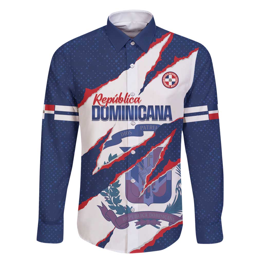 Custom Dominican Republic Football Family Matching Off Shoulder Short Dress and Hawaiian Shirt Los Quisqueyanos Crack Style