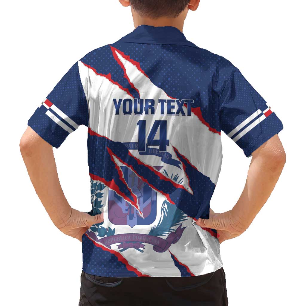 Custom Dominican Republic Football Family Matching Puletasi and Hawaiian Shirt Los Quisqueyanos Crack Style