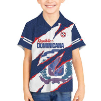 Custom Dominican Republic Football Family Matching Puletasi and Hawaiian Shirt Los Quisqueyanos Crack Style