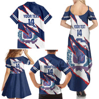 Custom Dominican Republic Football Family Matching Summer Maxi Dress and Hawaiian Shirt Los Quisqueyanos Crack Style