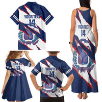 Custom Dominican Republic Football Family Matching Tank Maxi Dress and Hawaiian Shirt Los Quisqueyanos Crack Style