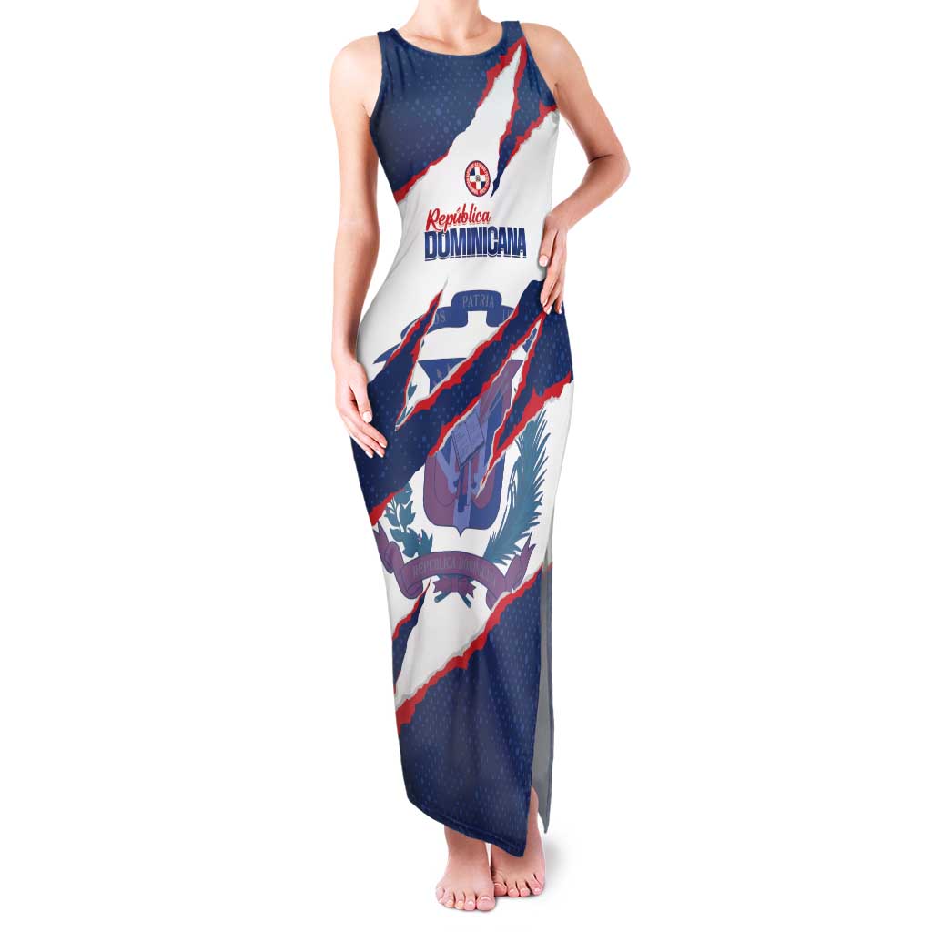 Custom Dominican Republic Football Family Matching Tank Maxi Dress and Hawaiian Shirt Los Quisqueyanos Crack Style