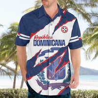 Custom Dominican Republic Football Hawaiian Shirt Los Quisqueyanos Crack Style