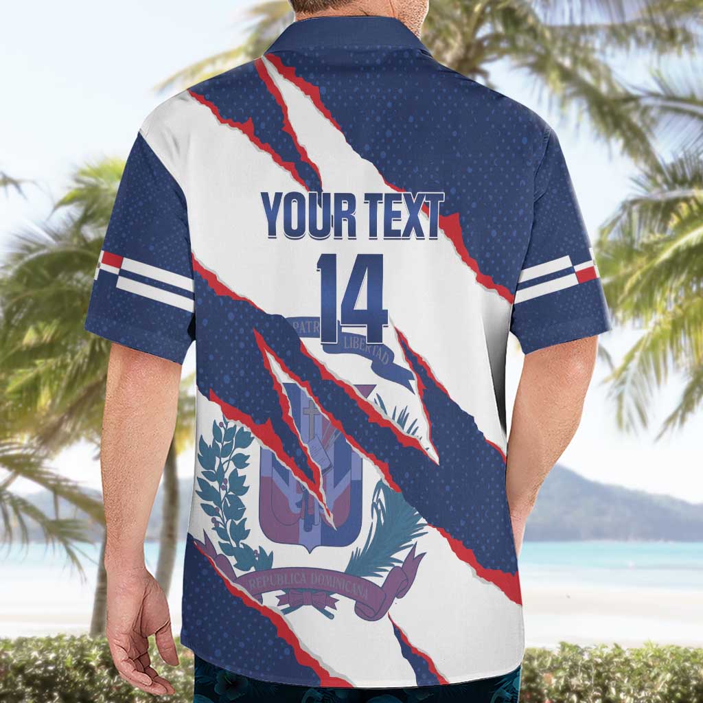 Custom Dominican Republic Football Hawaiian Shirt Los Quisqueyanos Crack Style