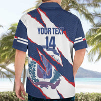 Custom Dominican Republic Football Hawaiian Shirt Los Quisqueyanos Crack Style