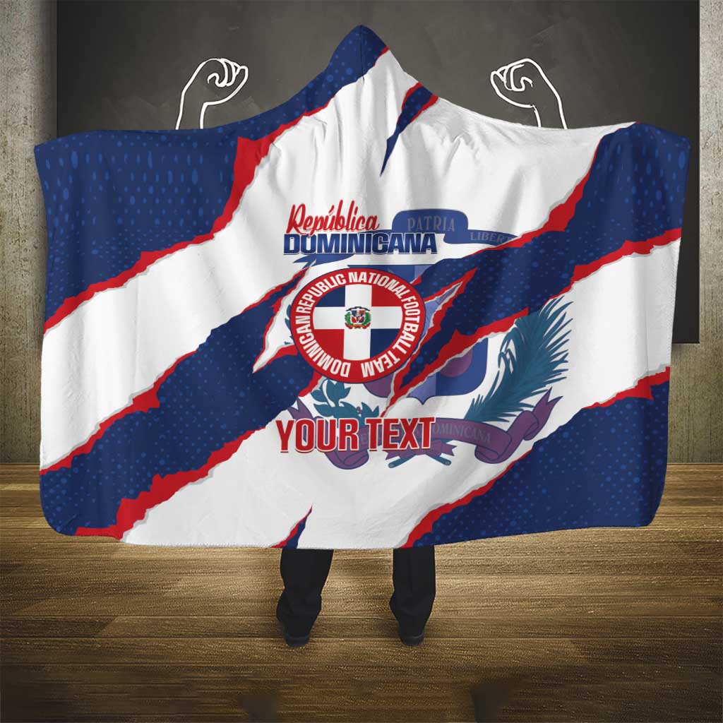 Custom Dominican Republic Football Hooded Blanket Los Quisqueyanos Crack Style