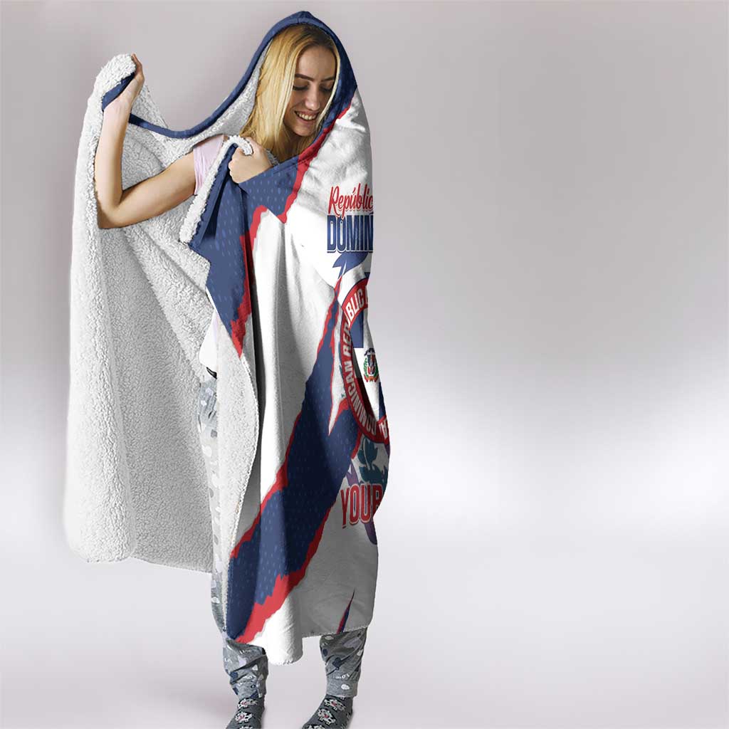 Custom Dominican Republic Football Hooded Blanket Los Quisqueyanos Crack Style
