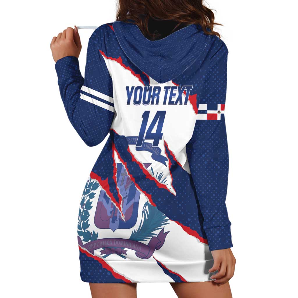 Custom Dominican Republic Football Hoodie Dress Los Quisqueyanos Crack Style