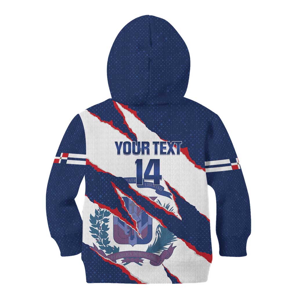Custom Dominican Republic Football Kid Hoodie Los Quisqueyanos Crack Style