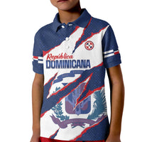 Custom Dominican Republic Football Kid Polo Shirt Los Quisqueyanos Crack Style