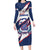 Custom Dominican Republic Football Long Sleeve Bodycon Dress Los Quisqueyanos Crack Style