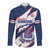 Custom Dominican Republic Football Long Sleeve Button Shirt Los Quisqueyanos Crack Style