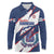 Custom Dominican Republic Football Long Sleeve Polo Shirt Los Quisqueyanos Crack Style