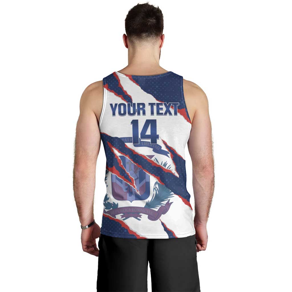 Custom Dominican Republic Football Men Tank Top Los Quisqueyanos Crack Style