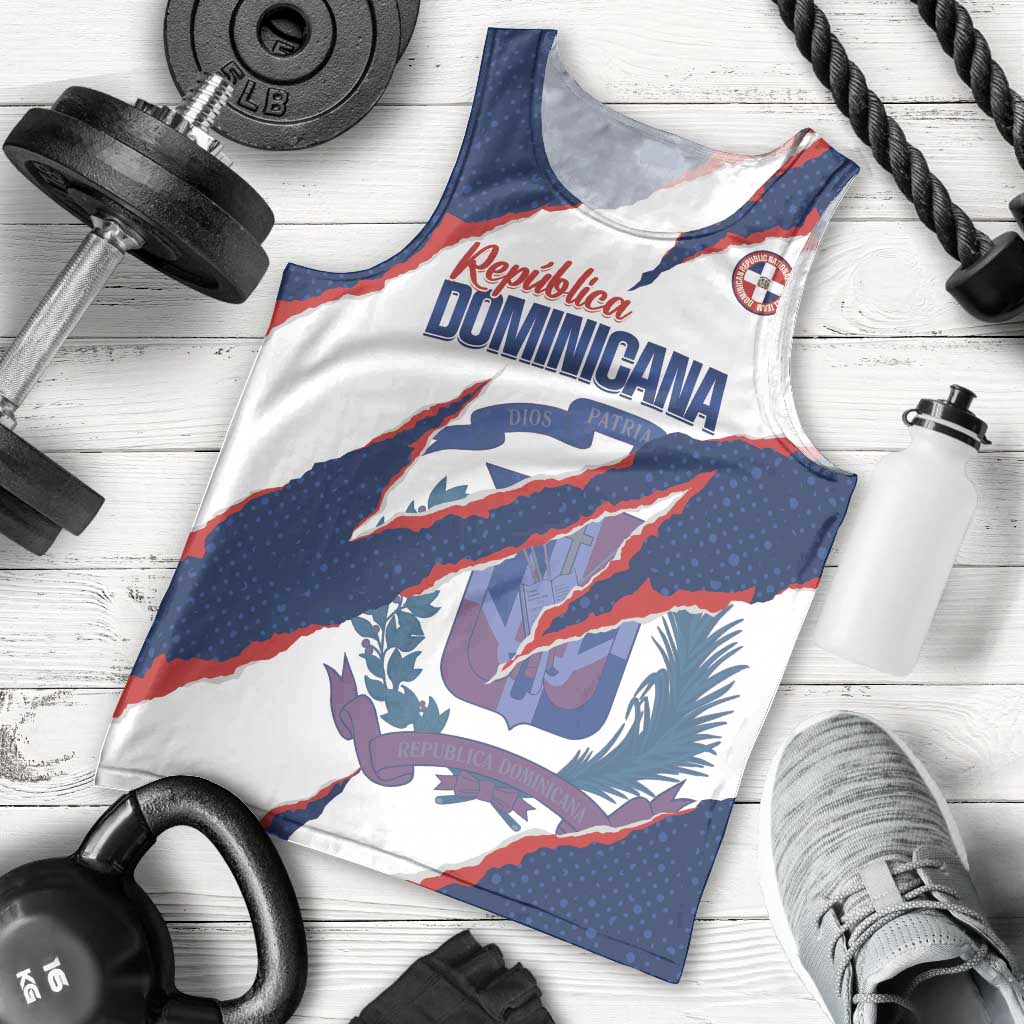 Custom Dominican Republic Football Men Tank Top Los Quisqueyanos Crack Style