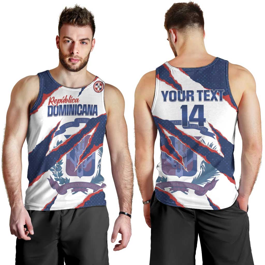 Custom Dominican Republic Football Men Tank Top Los Quisqueyanos Crack Style