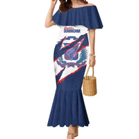Custom Dominican Republic Football Mermaid Dress Los Quisqueyanos Crack Style