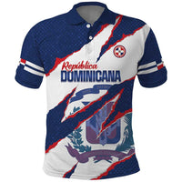 Custom Dominican Republic Football Polo Shirt Los Quisqueyanos Crack Style