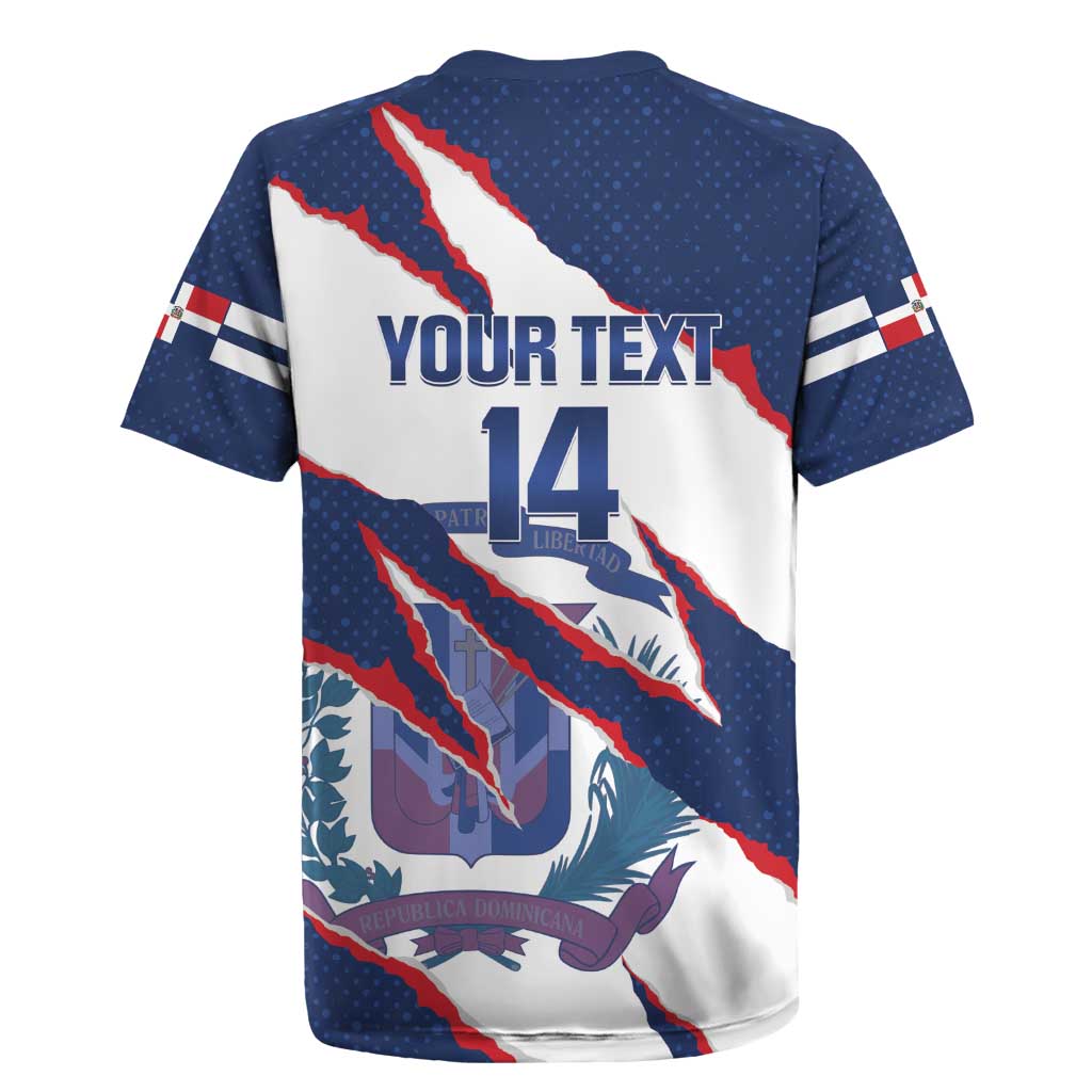 Custom Dominican Republic Football Rugby Jersey Los Quisqueyanos Crack Style