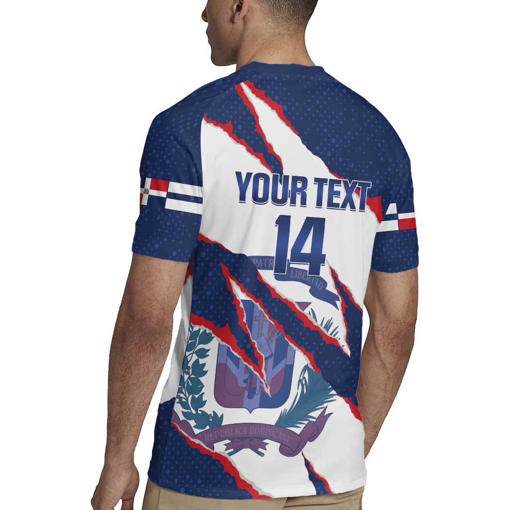 Custom Dominican Republic Football Rugby Jersey Los Quisqueyanos Crack Style