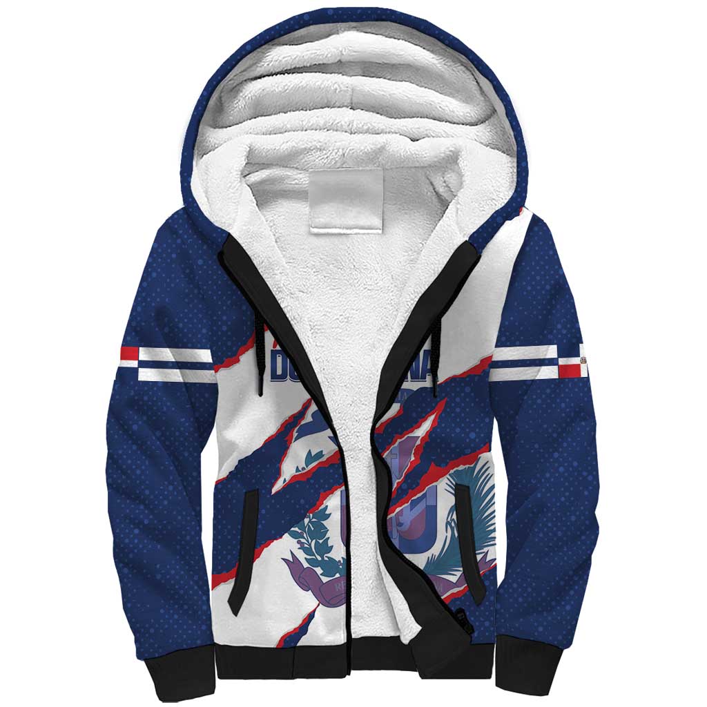 Custom Dominican Republic Football Sherpa Hoodie Los Quisqueyanos Crack Style