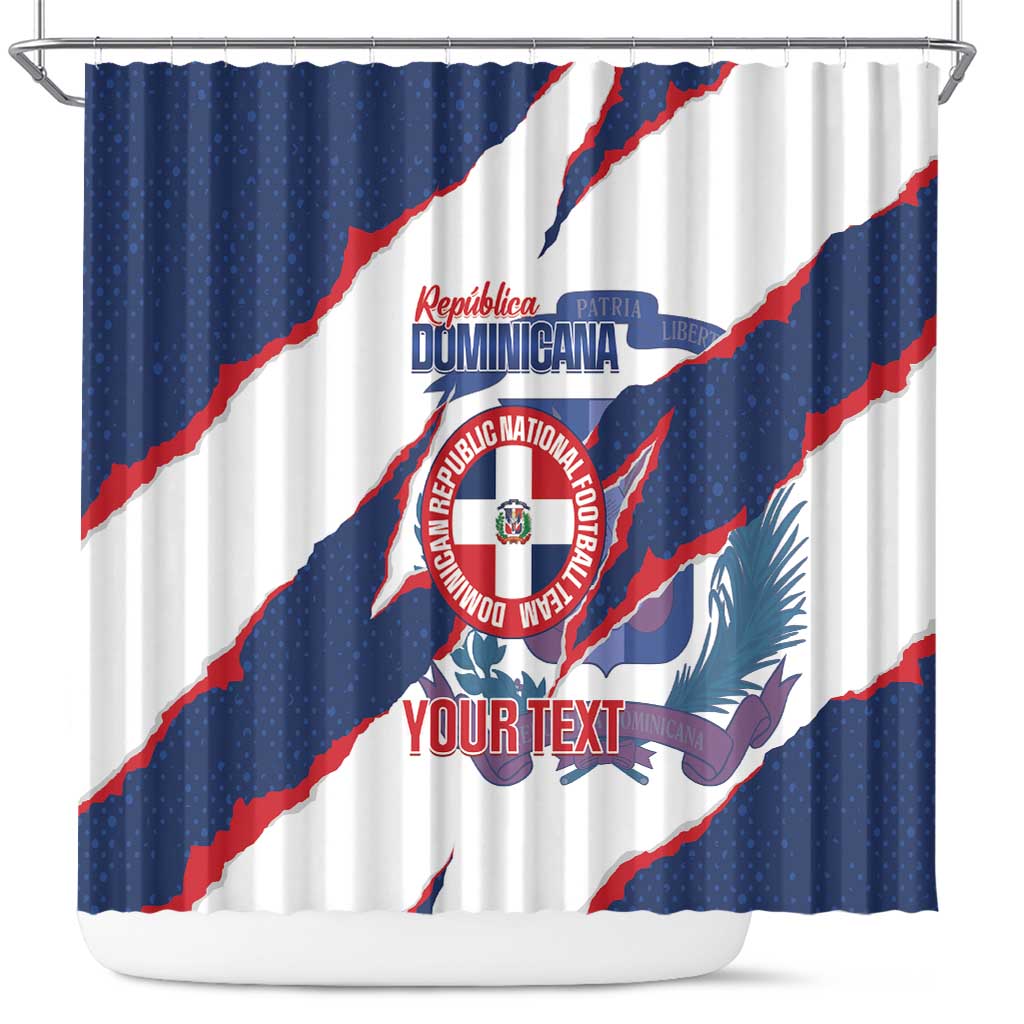 Custom Dominican Republic Football Shower Curtain Los Quisqueyanos Crack Style