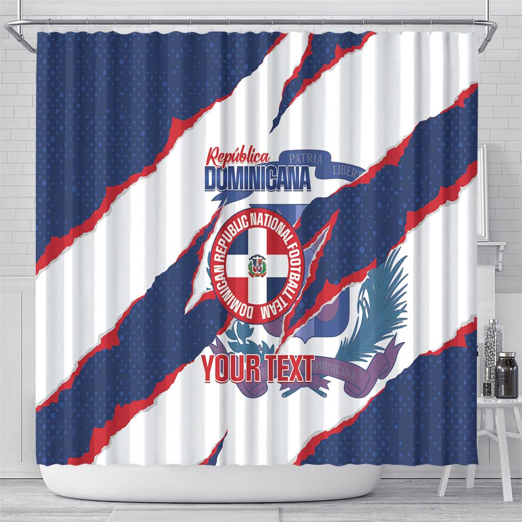 Custom Dominican Republic Football Shower Curtain Los Quisqueyanos Crack Style