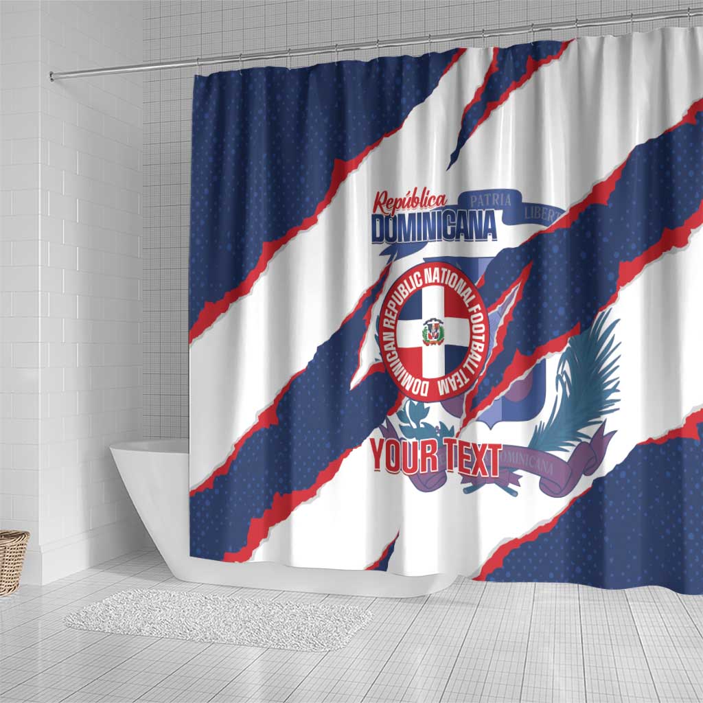 Custom Dominican Republic Football Shower Curtain Los Quisqueyanos Crack Style