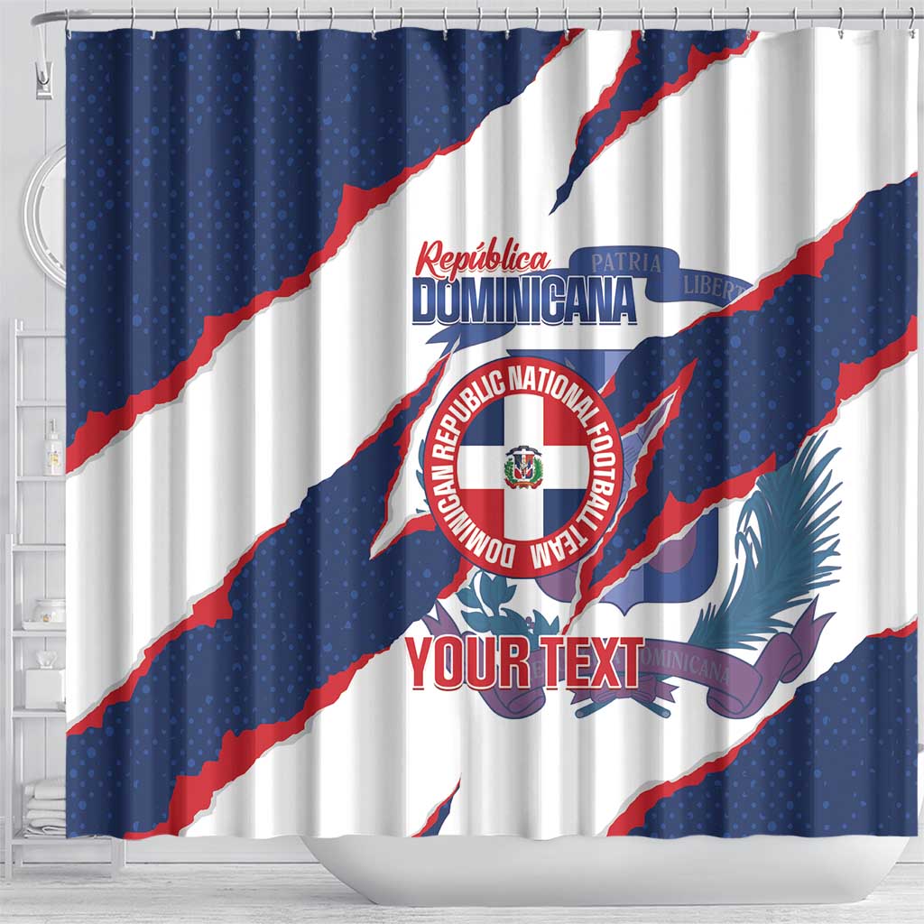 Custom Dominican Republic Football Shower Curtain Los Quisqueyanos Crack Style