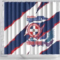 Custom Dominican Republic Football Shower Curtain Los Quisqueyanos Crack Style