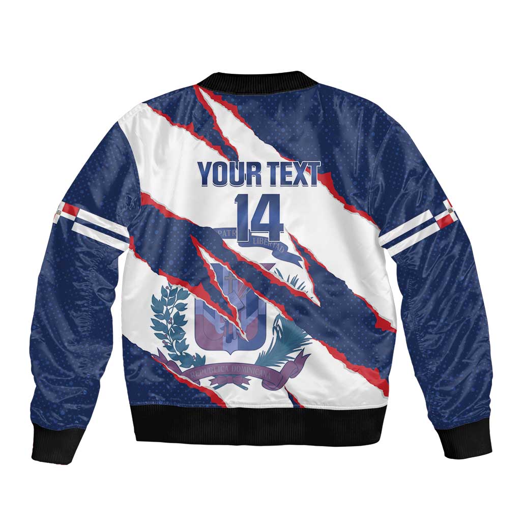 Custom Dominican Republic Football Sleeve Zip Bomber Jacket Los Quisqueyanos Crack Style