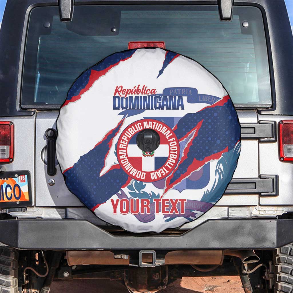 Custom Dominican Republic Football Spare Tire Cover Los Quisqueyanos Crack Style