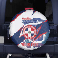 Custom Dominican Republic Football Spare Tire Cover Los Quisqueyanos Crack Style