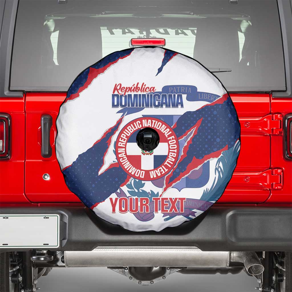 Custom Dominican Republic Football Spare Tire Cover Los Quisqueyanos Crack Style