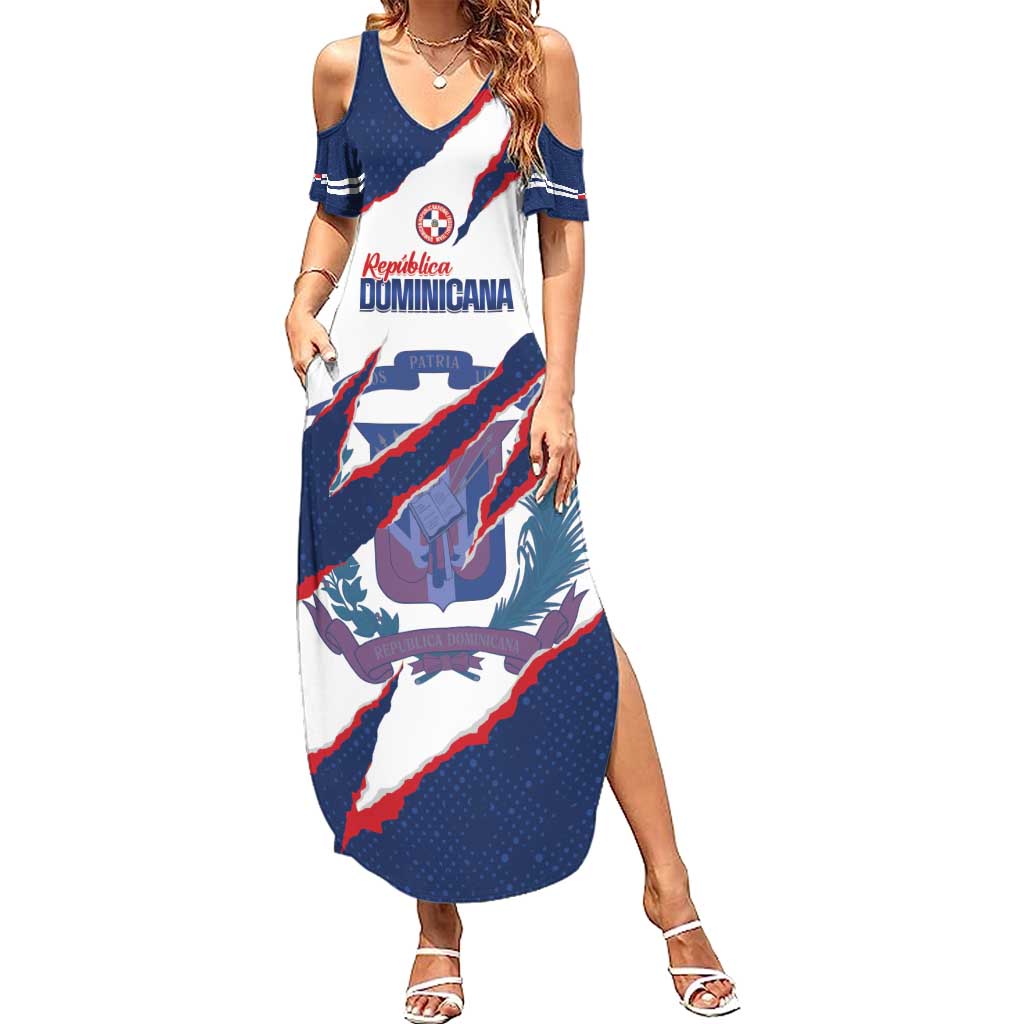 Custom Dominican Republic Football Summer Maxi Dress Los Quisqueyanos Crack Style
