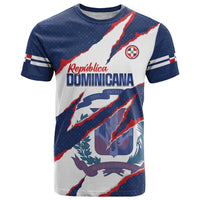Custom Dominican Republic Football T Shirt Los Quisqueyanos Crack Style