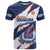 Custom Dominican Republic Football T Shirt Los Quisqueyanos Crack Style