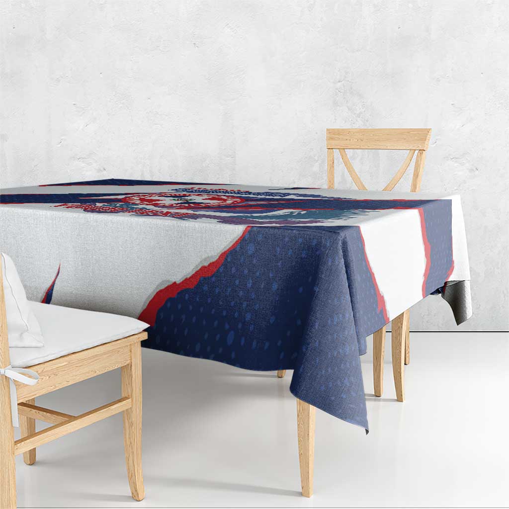 Custom Dominican Republic Football Tablecloth Los Quisqueyanos Crack Style