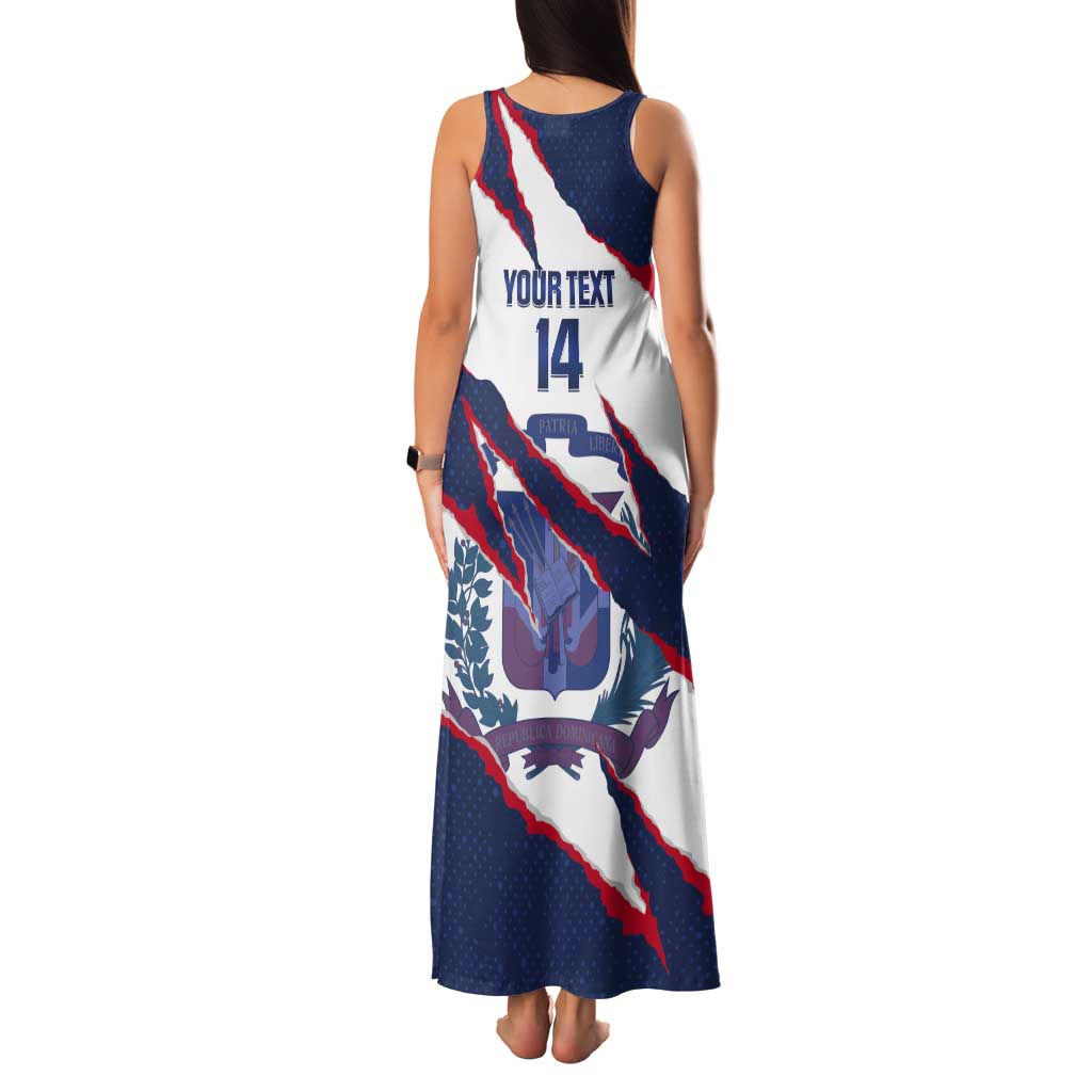 Custom Dominican Republic Football Tank Maxi Dress Los Quisqueyanos Crack Style