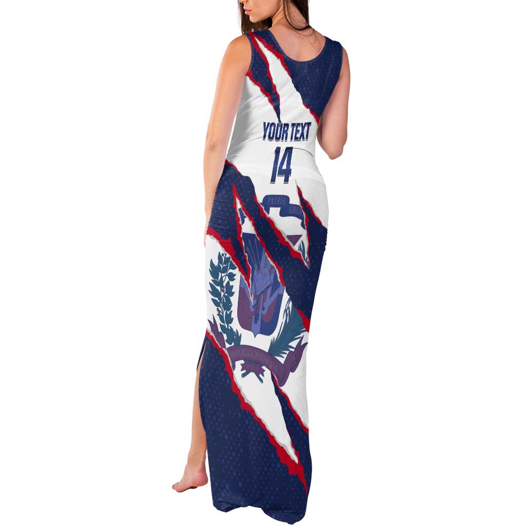 Custom Dominican Republic Football Tank Maxi Dress Los Quisqueyanos Crack Style