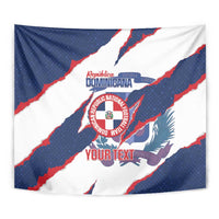 Custom Dominican Republic Football Tapestry Los Quisqueyanos Crack Style